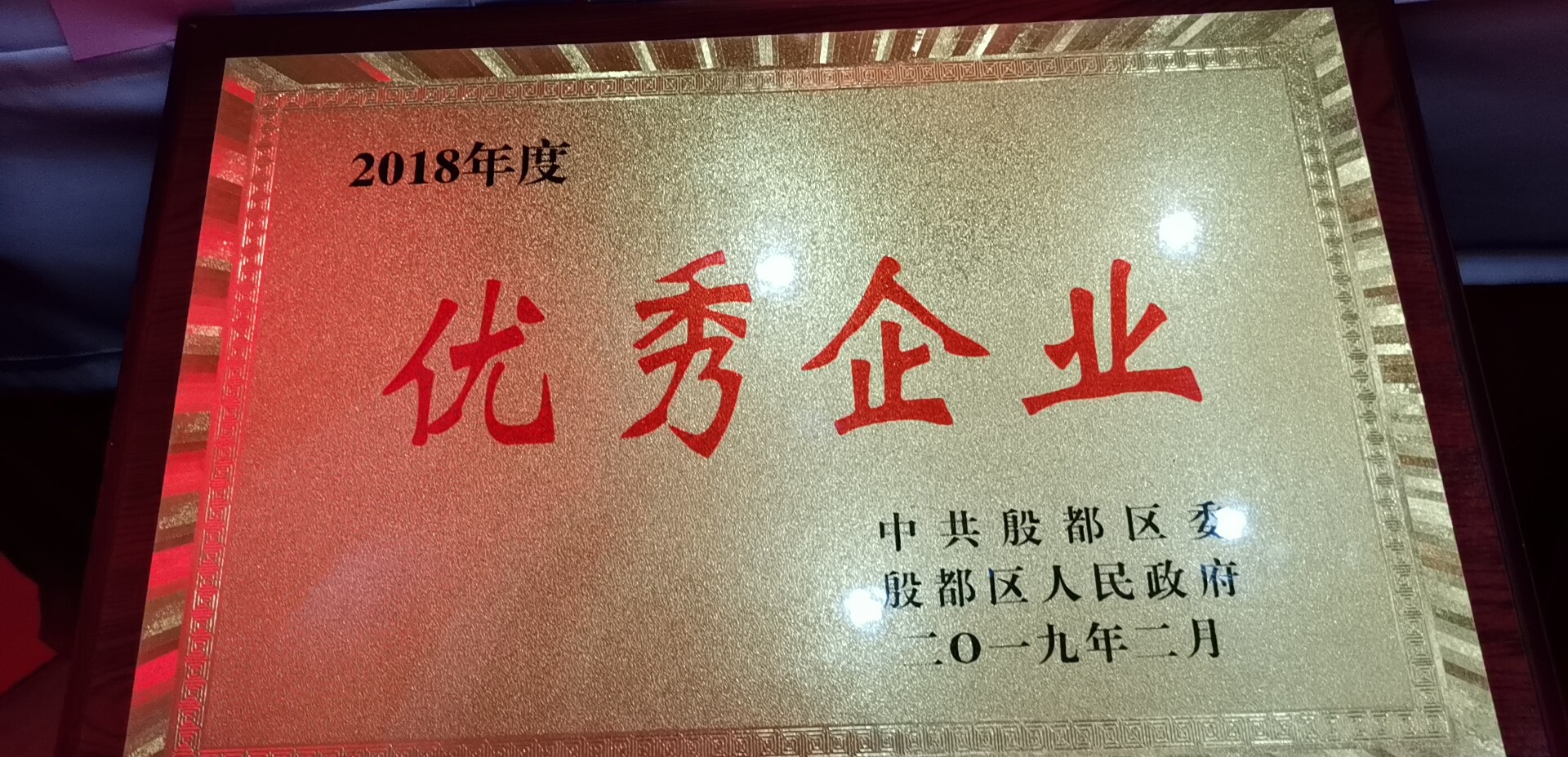 河南鸿宸建设有限公司荣获安阳市殷都区2018年度优秀企业称号